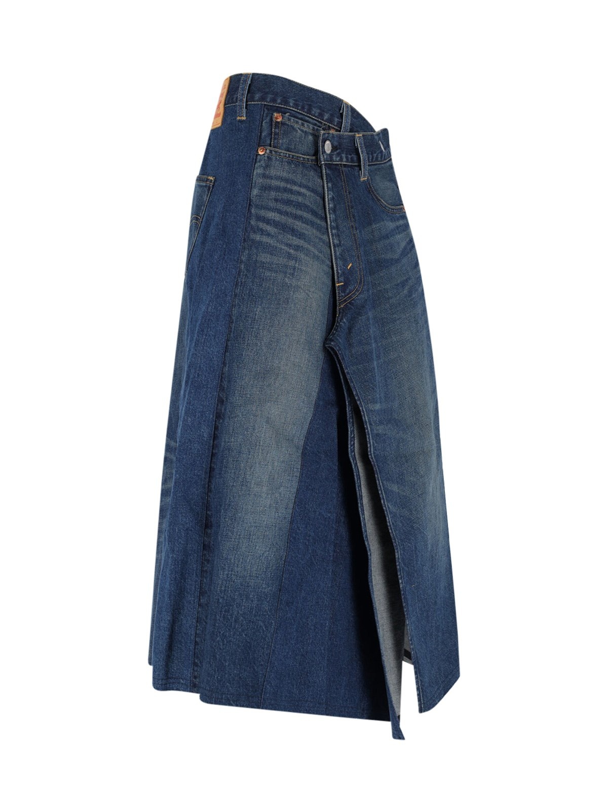X LEVI'S STRAUSS DENIM LOGO MIDI SKIRT - 3