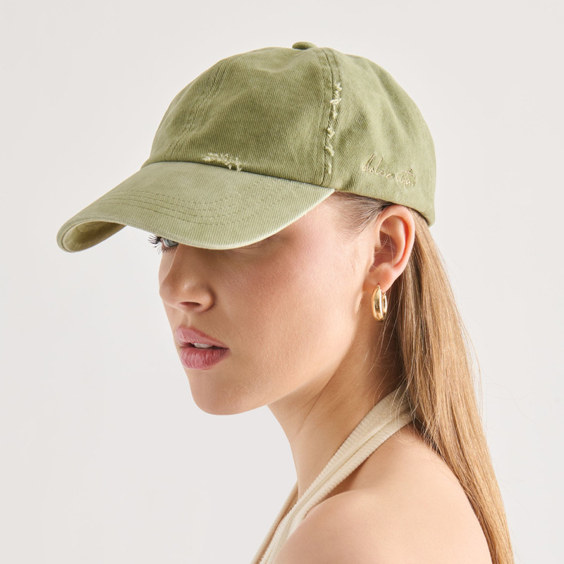 DISTRESSED BASEBALL CAP OLIVE 4