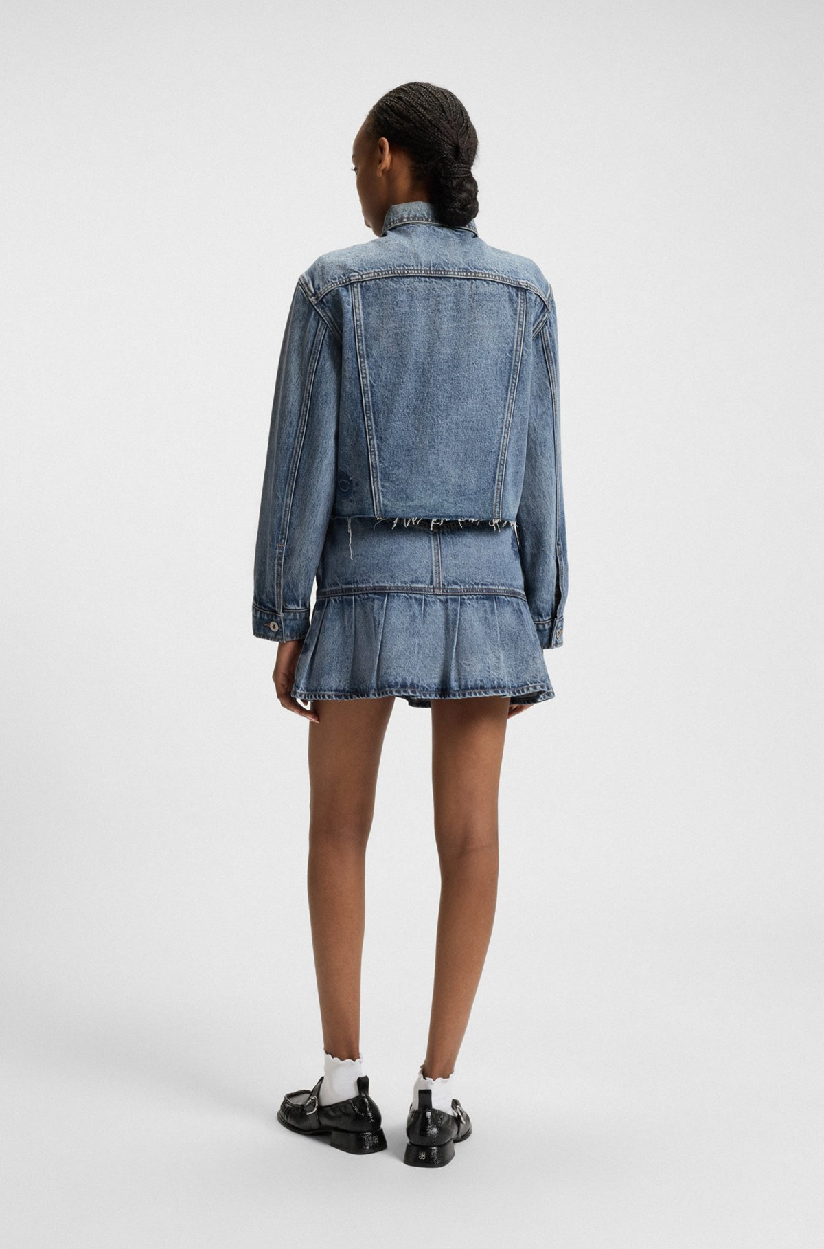 RELAXED-FIT DENIM JACKET WITH EMBROIDERED MOTIFS - 4