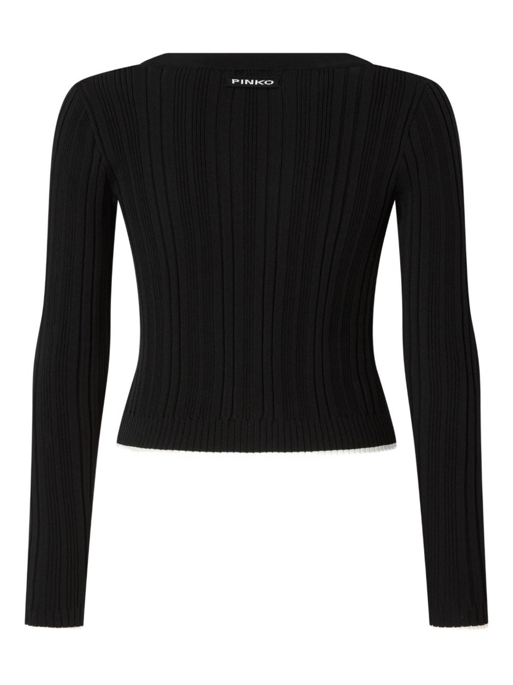 ribbed V-neck cardigan - 2