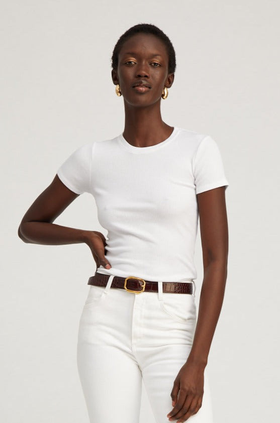 WHITE RIB BABY TEE - 5