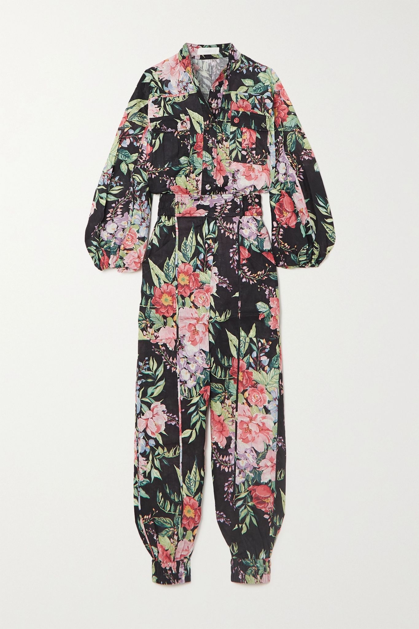 Bellitude floral-print linen jumpsuit - 1