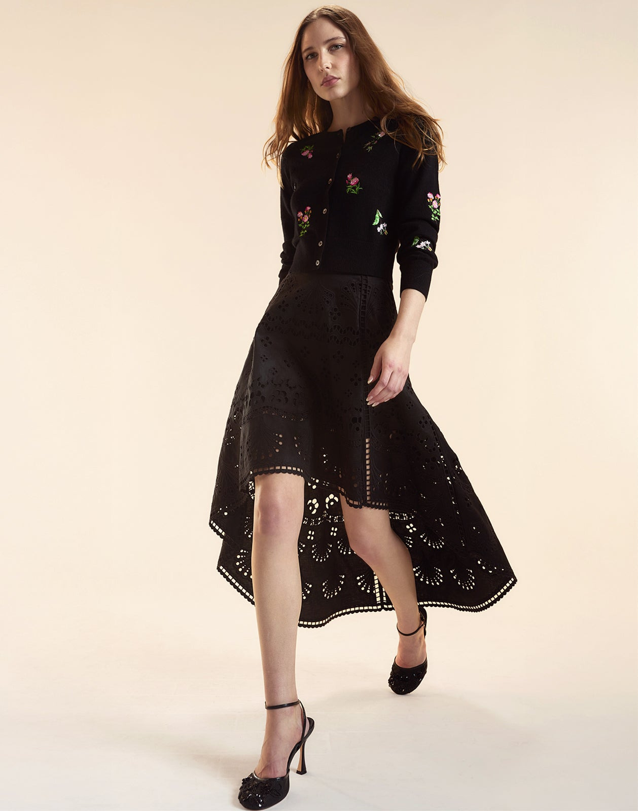Eva Embroidered High Low Skirt - 4