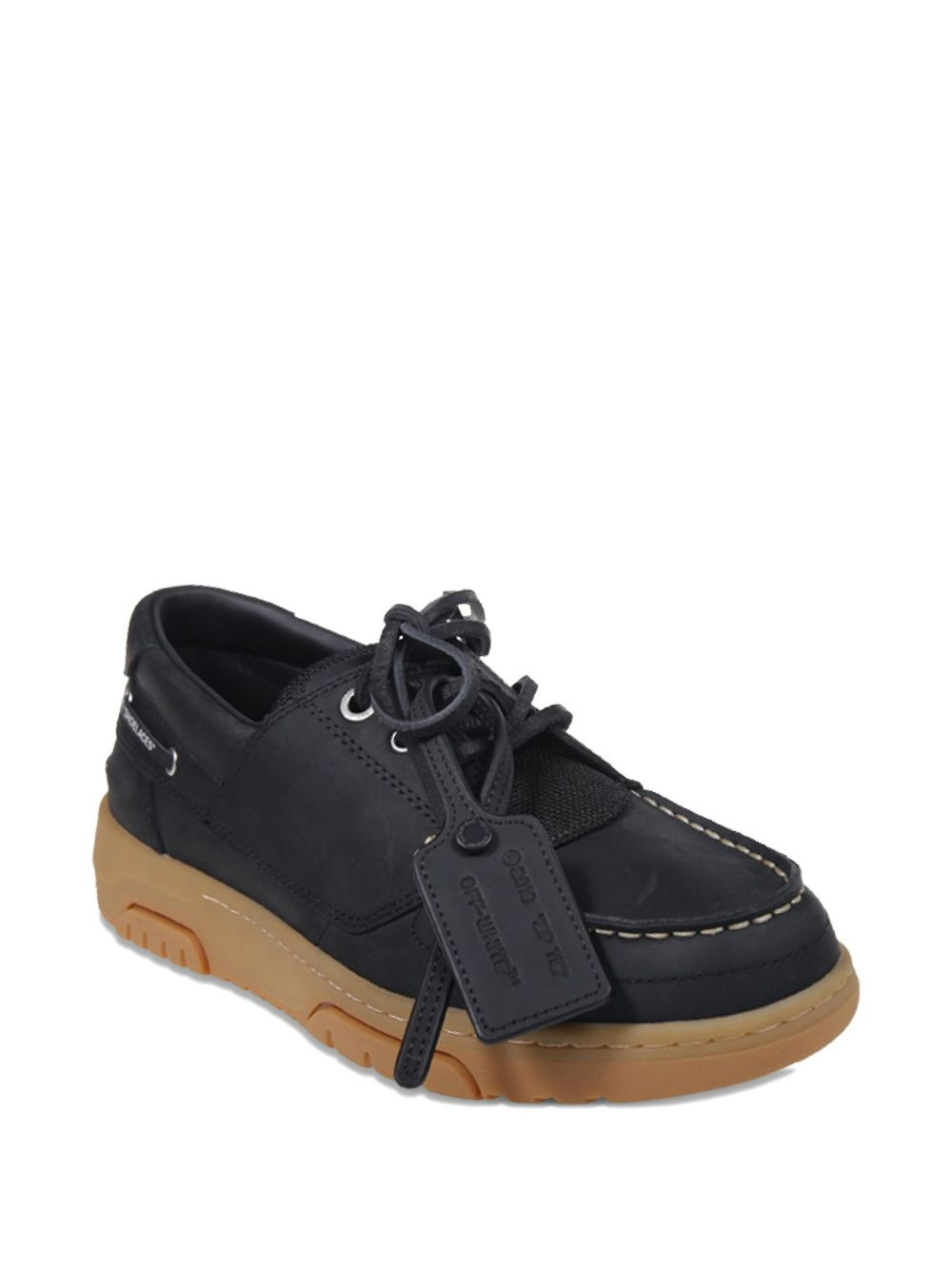 contrast-stitch boat shoes - 2