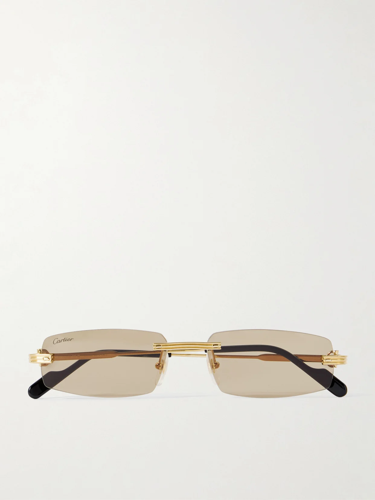 Première De Cartier Rimless Rectangular-frame Gold-tone Sunglasses - 1