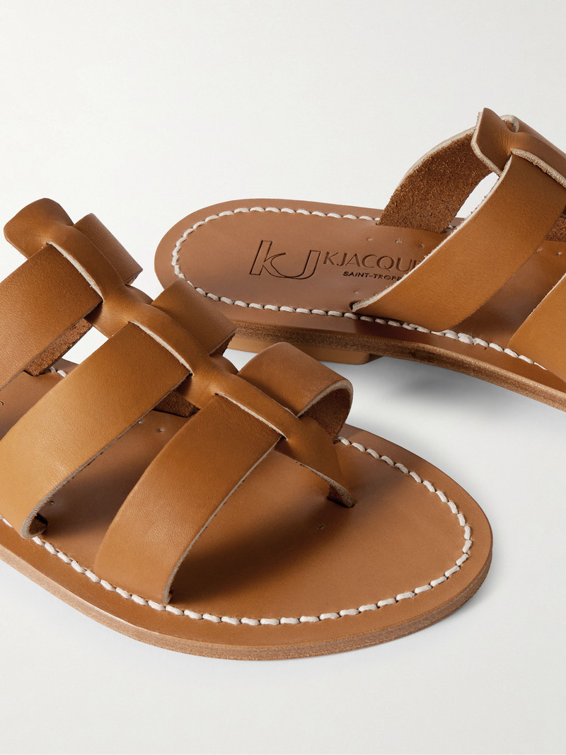 Dolon Cutout Leather Slides 4