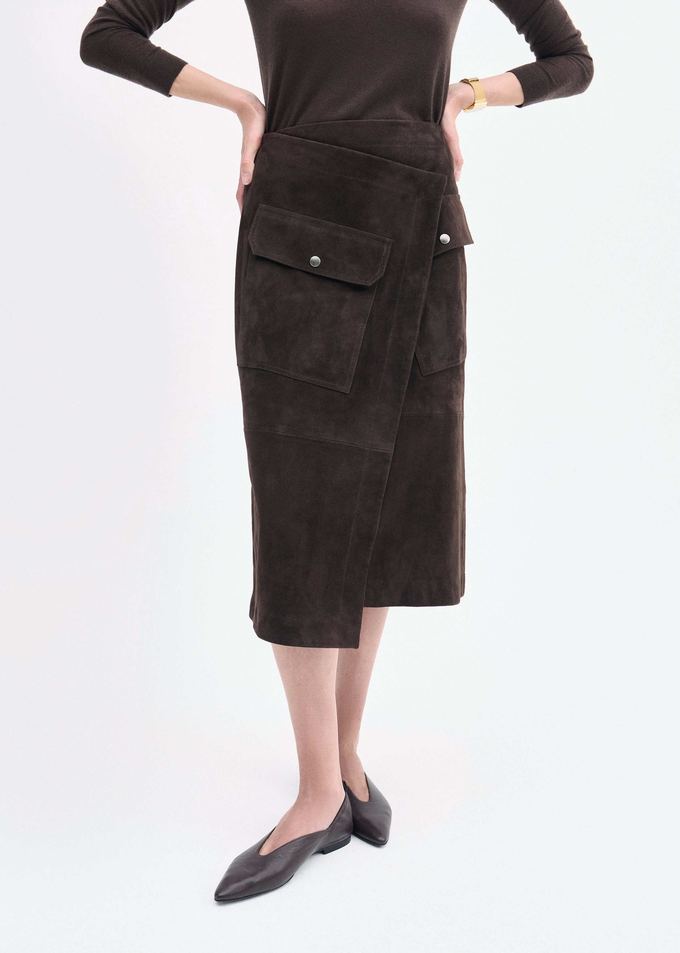 Wrap Skirt in Suede - 5
