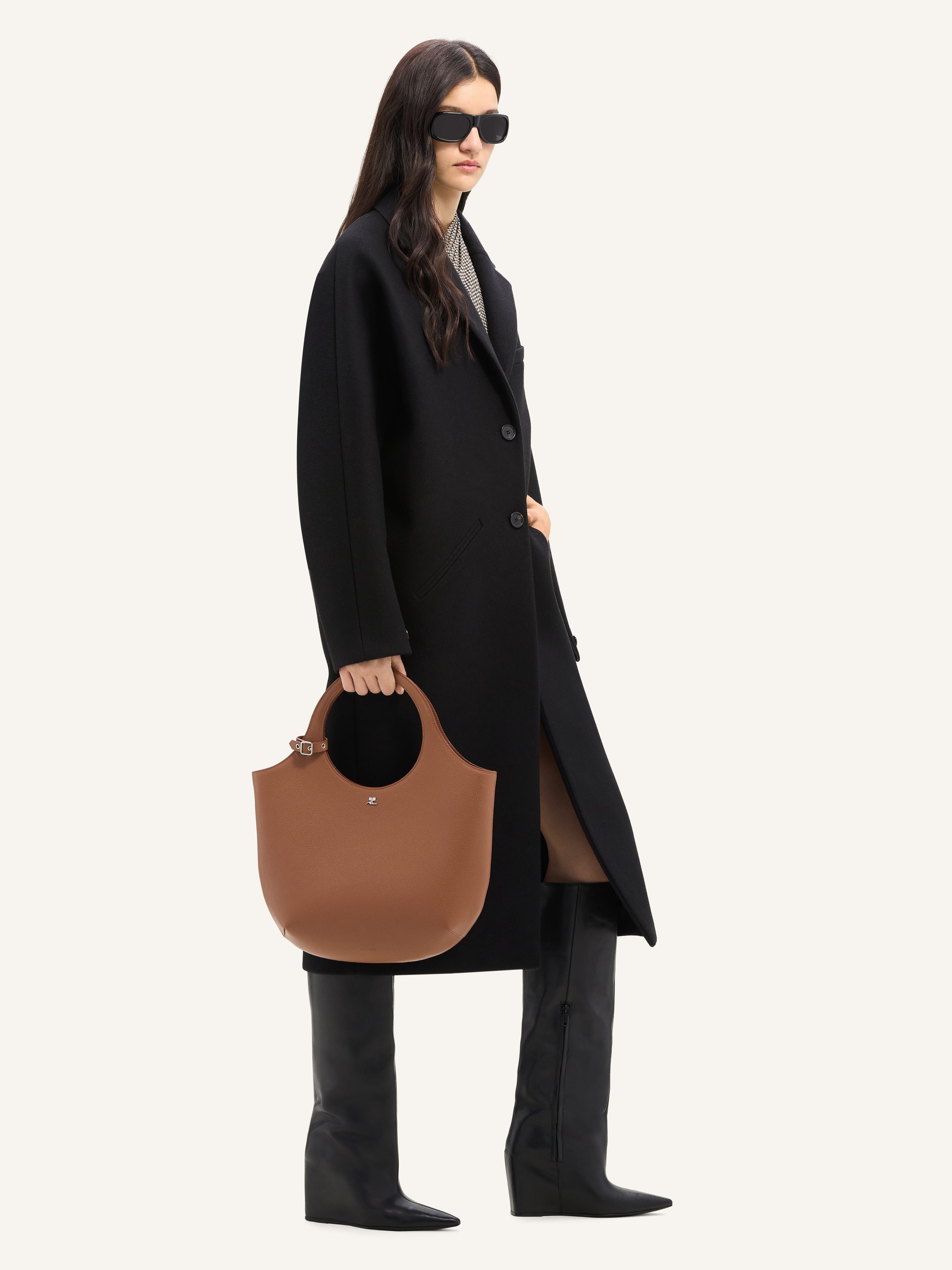MEDIUM HOLY GRAINED LEATHER BAG - 2