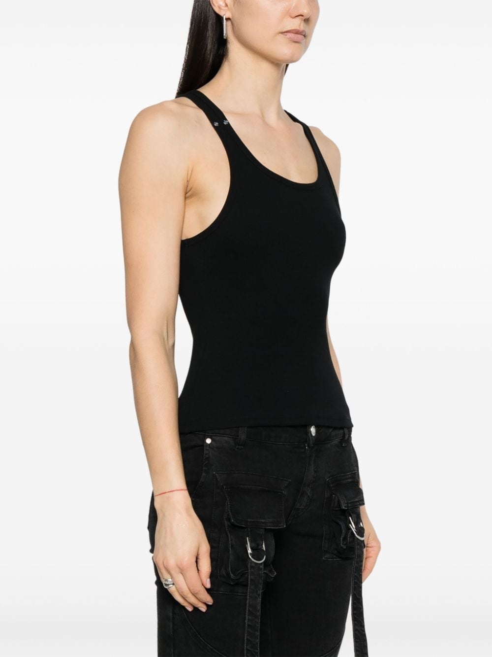 cut-out ribbed tank top - 3