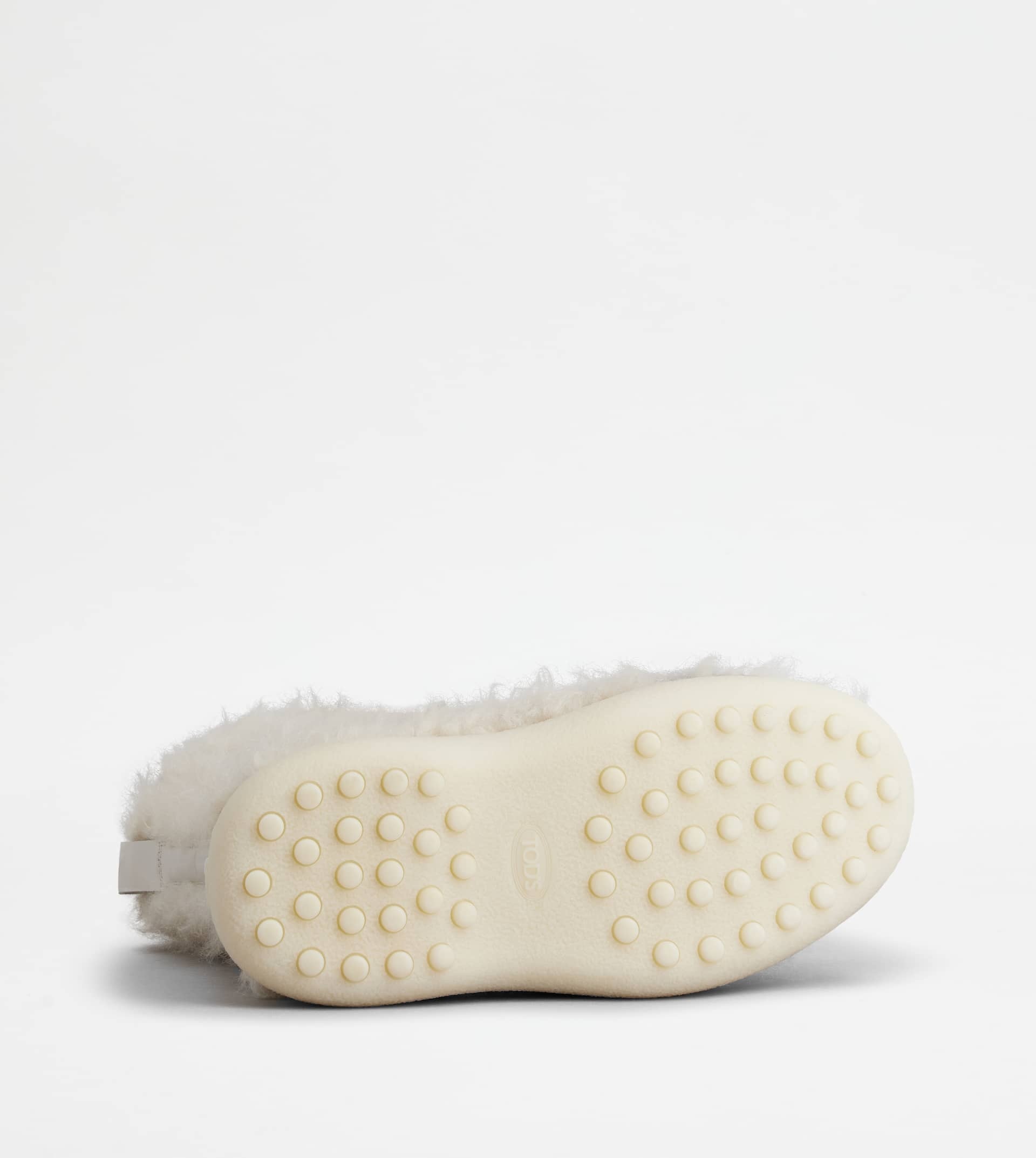 TOD'S W. G. LACE-UP ANKLE BOOTS IN FAUX FUR - WHITE - 4