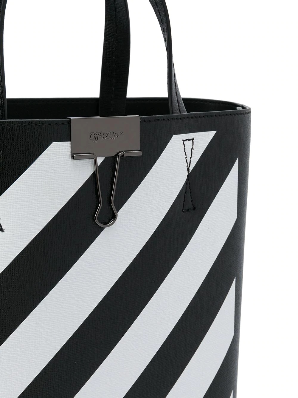 diagonal-stripe tote bag - 4