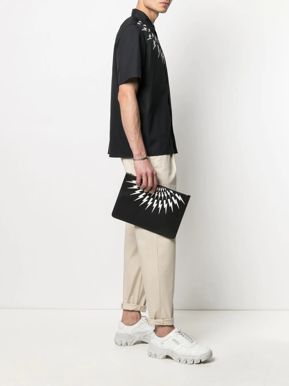 Thunderbolt print clutch bag - 2