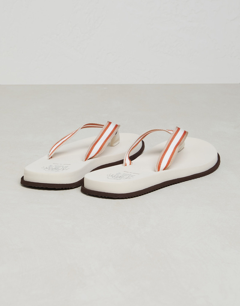 Flip-flops with striped grosgrain band 3