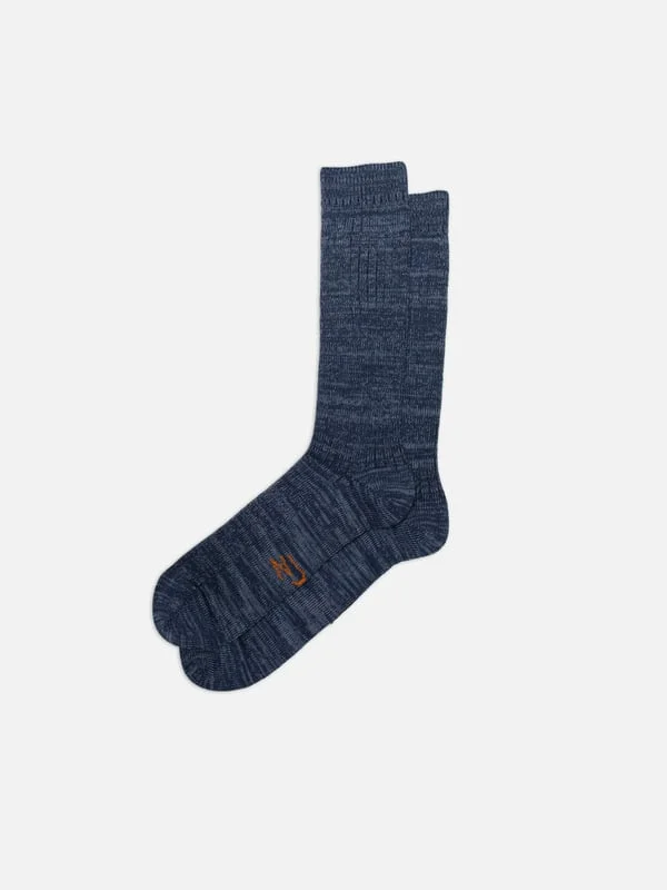 Rasmusson Mens Rib Sock Dark Blue - 1