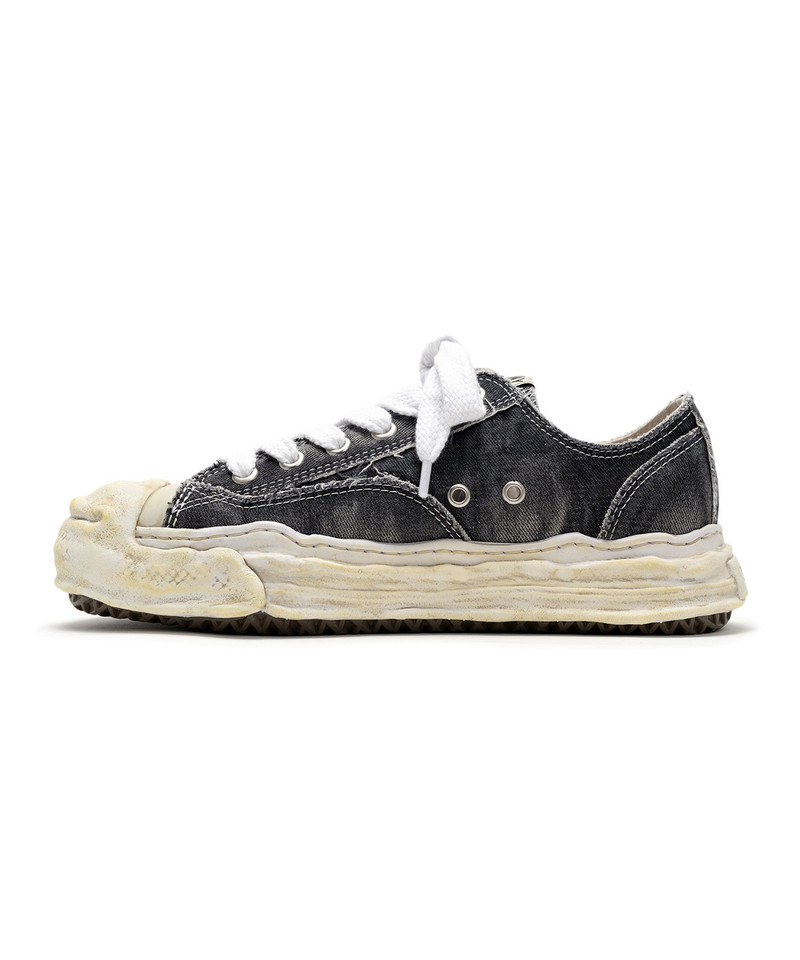 "HANK" OG Sole Bleach-Wash Denim Canvas Low-top Sneaker 6
