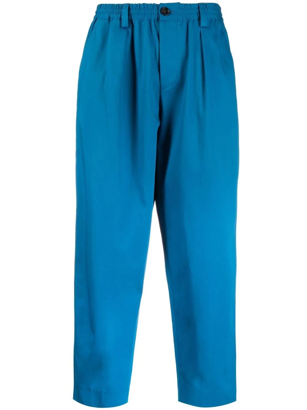 cropped cotton gabardine trousers - 1