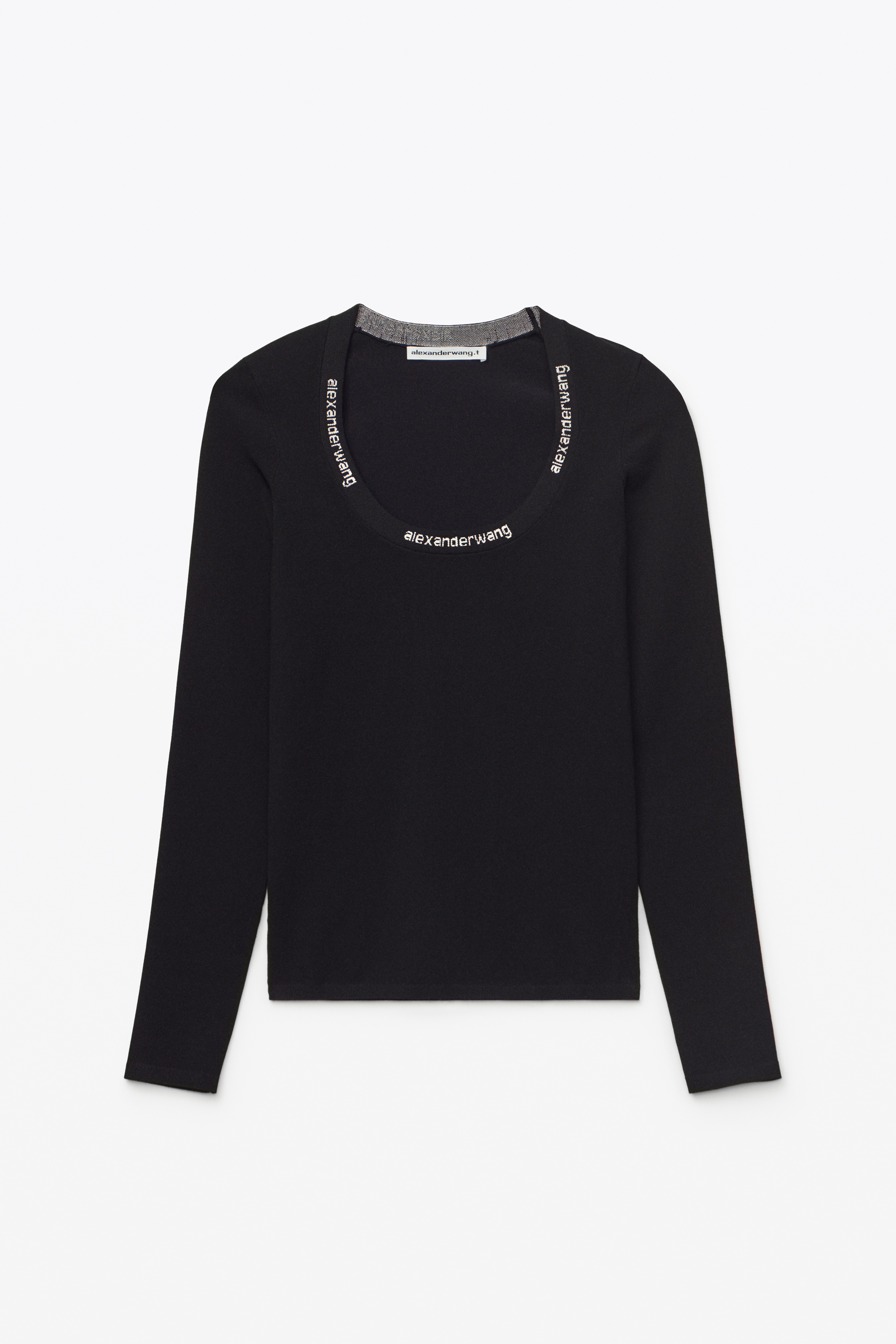 LOGO JACQUARD TOP IN STRETCH KNIT - 1