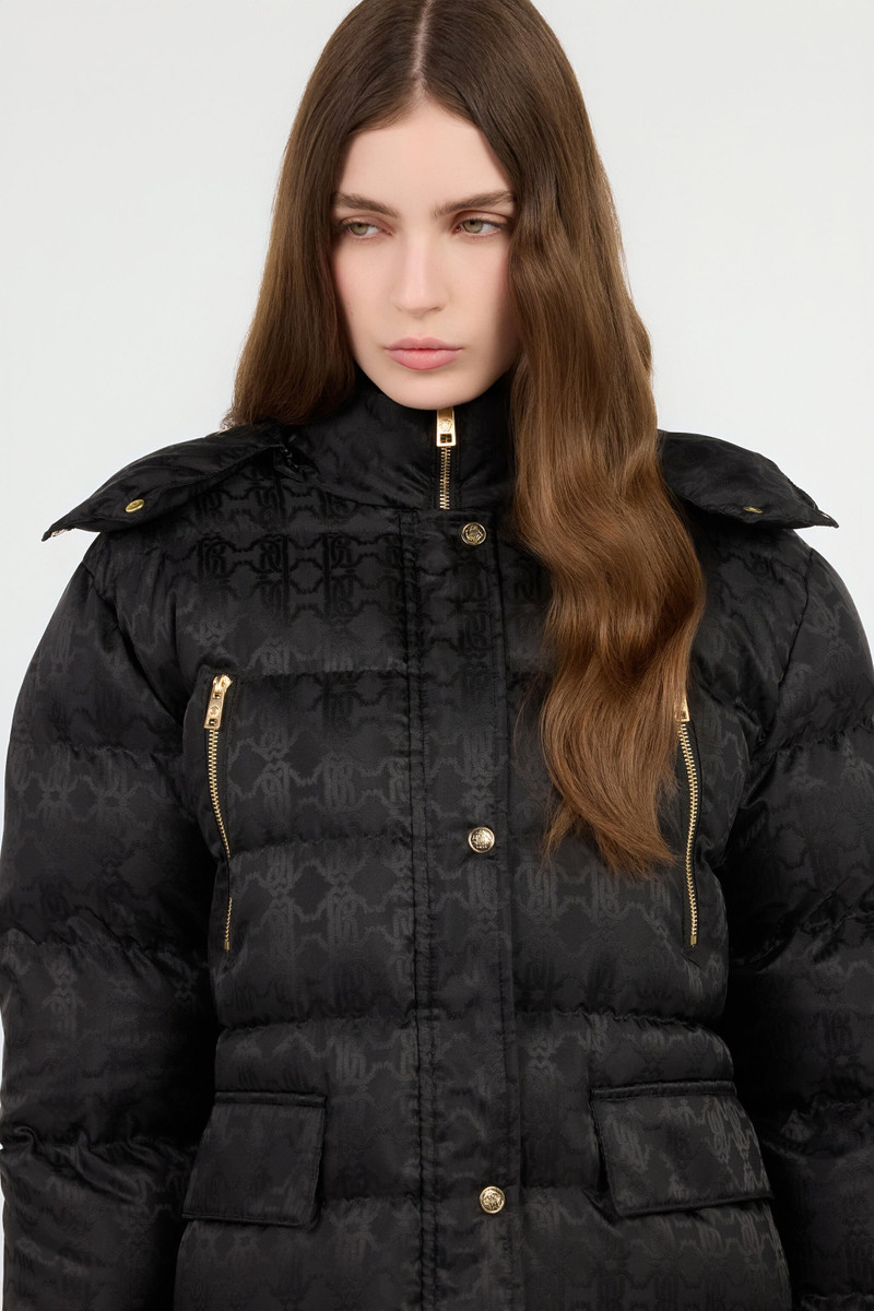 Black Monogram RC Long Down Jacket 6