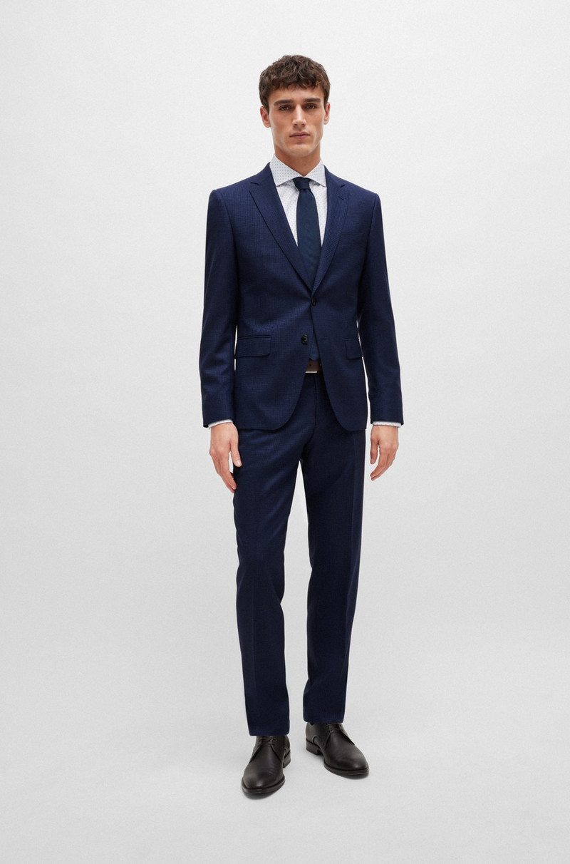 SLIM-FIT SUIT IN PATTERNED STRETCH WOOL 1