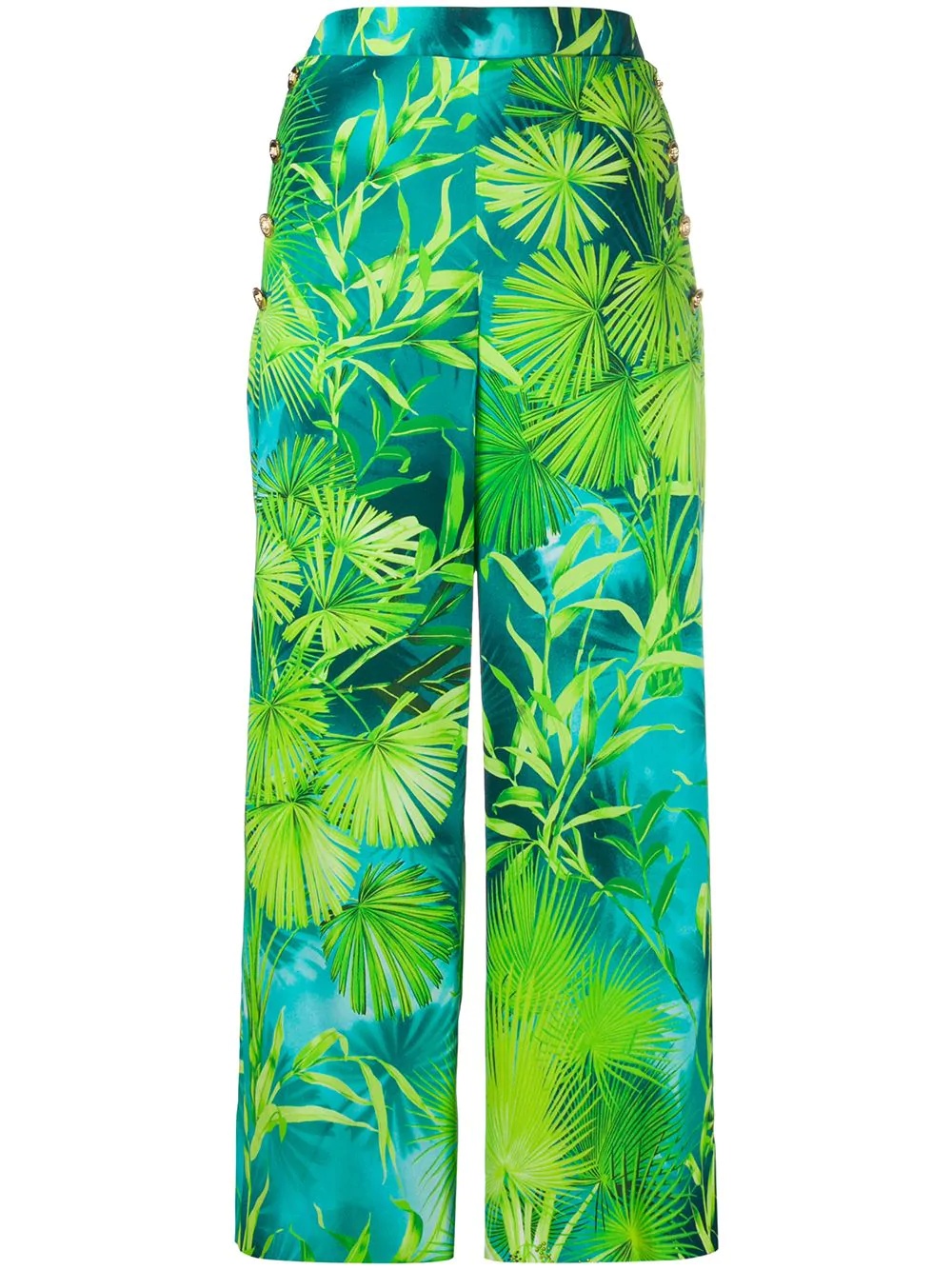 Jungle print cropped trousers - 1