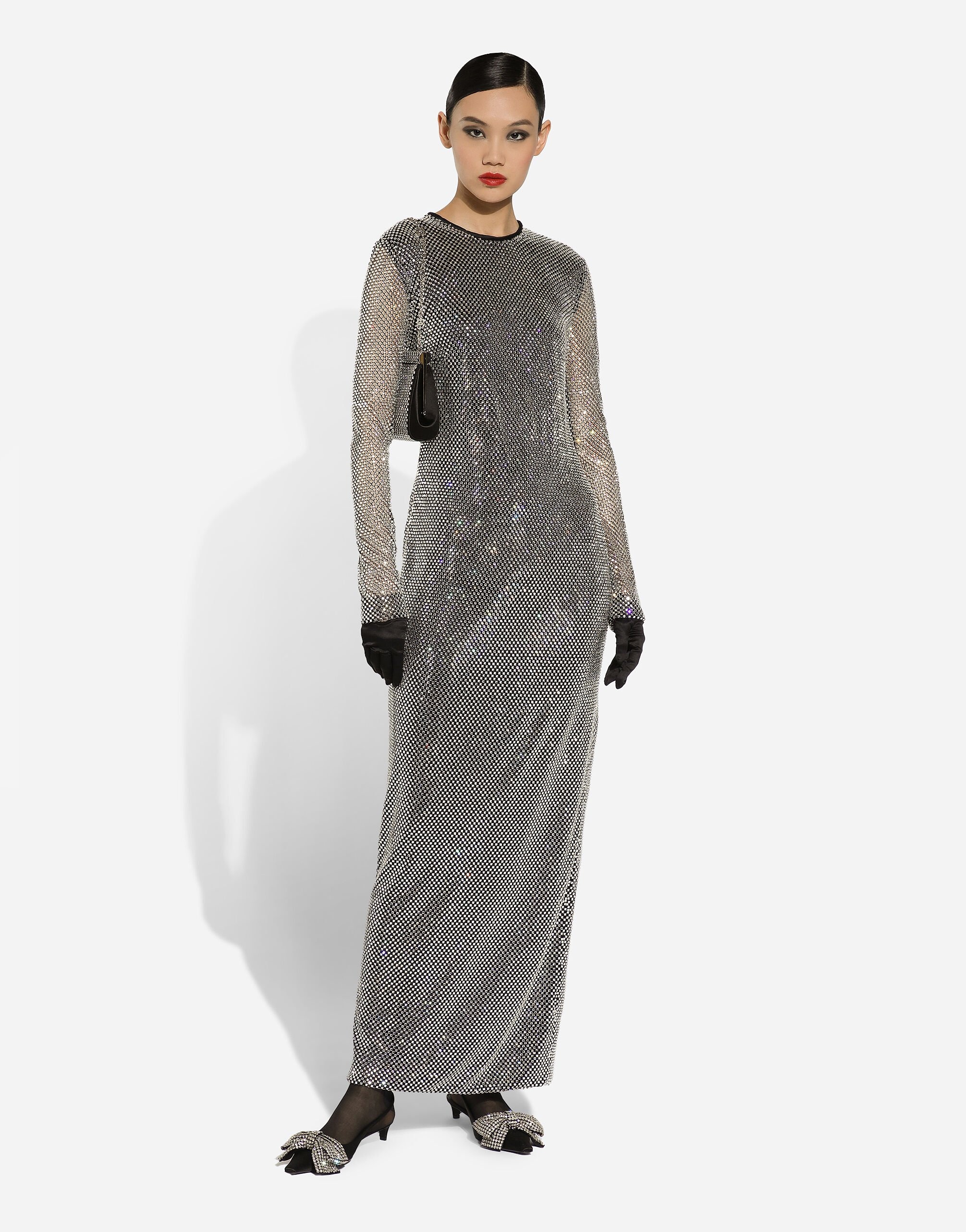 Long crystal mesh dress - 8