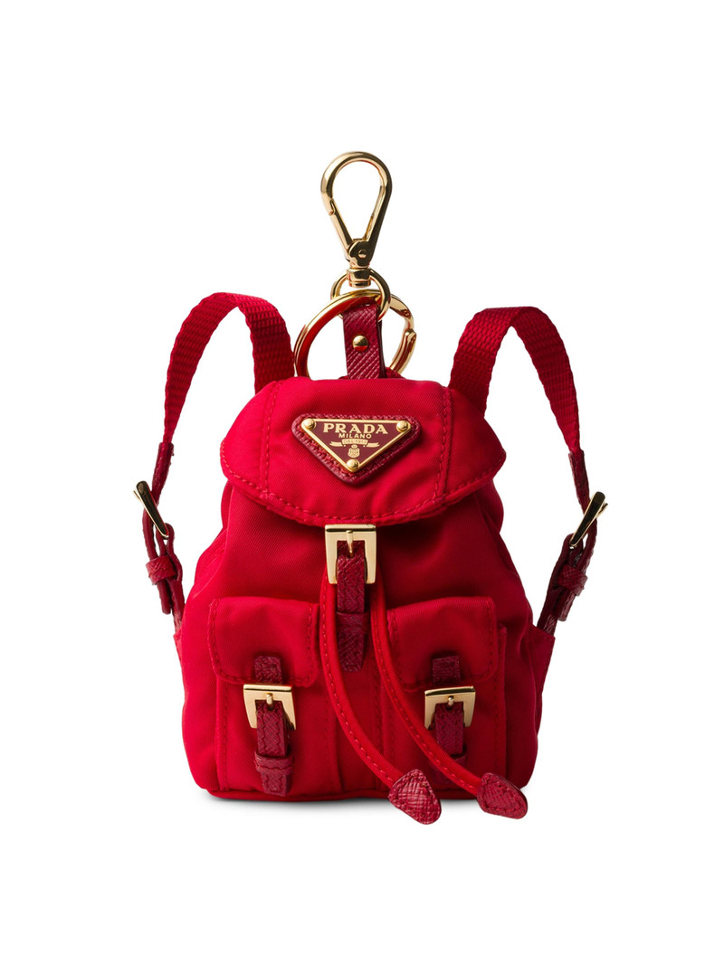 Women's Mini Icon Re-Nylon Bag Charm - Red 1