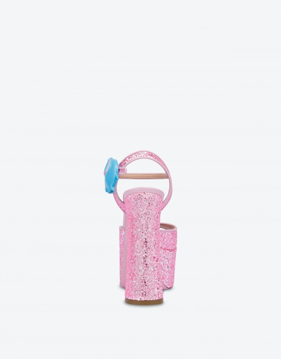 HIGH-HEELED GLITTER SANDALS WITH PLATFORM - 3