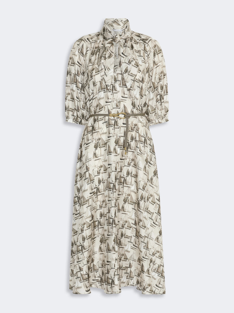 OTTIMO Printed silk dress - STONE 1