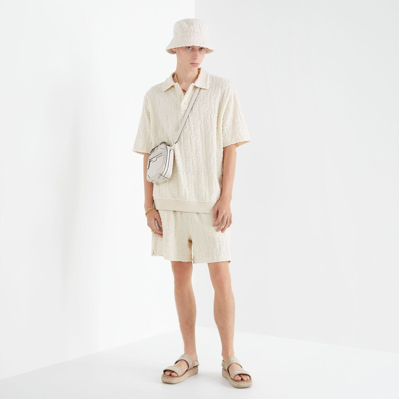 FENDI White cotton polo shirt outlook