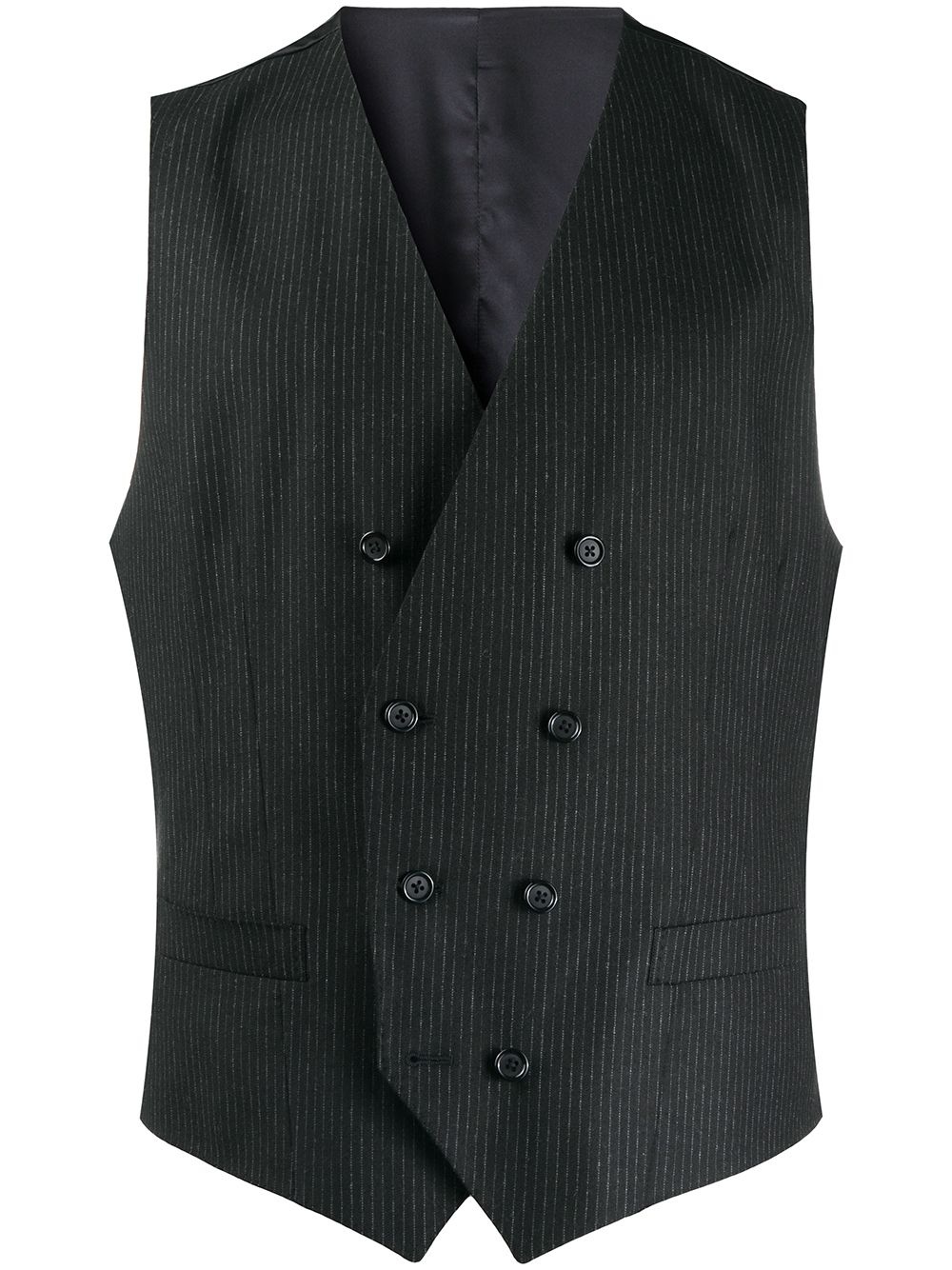 pinstripe double-breasted waistcoat - 1