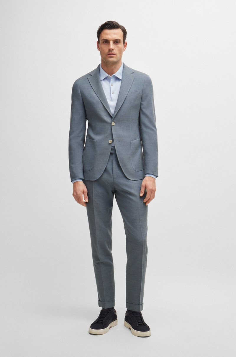 SLIM-FIT SUIT IN A MICRO-PATTERNED WOOL BLEND 1
