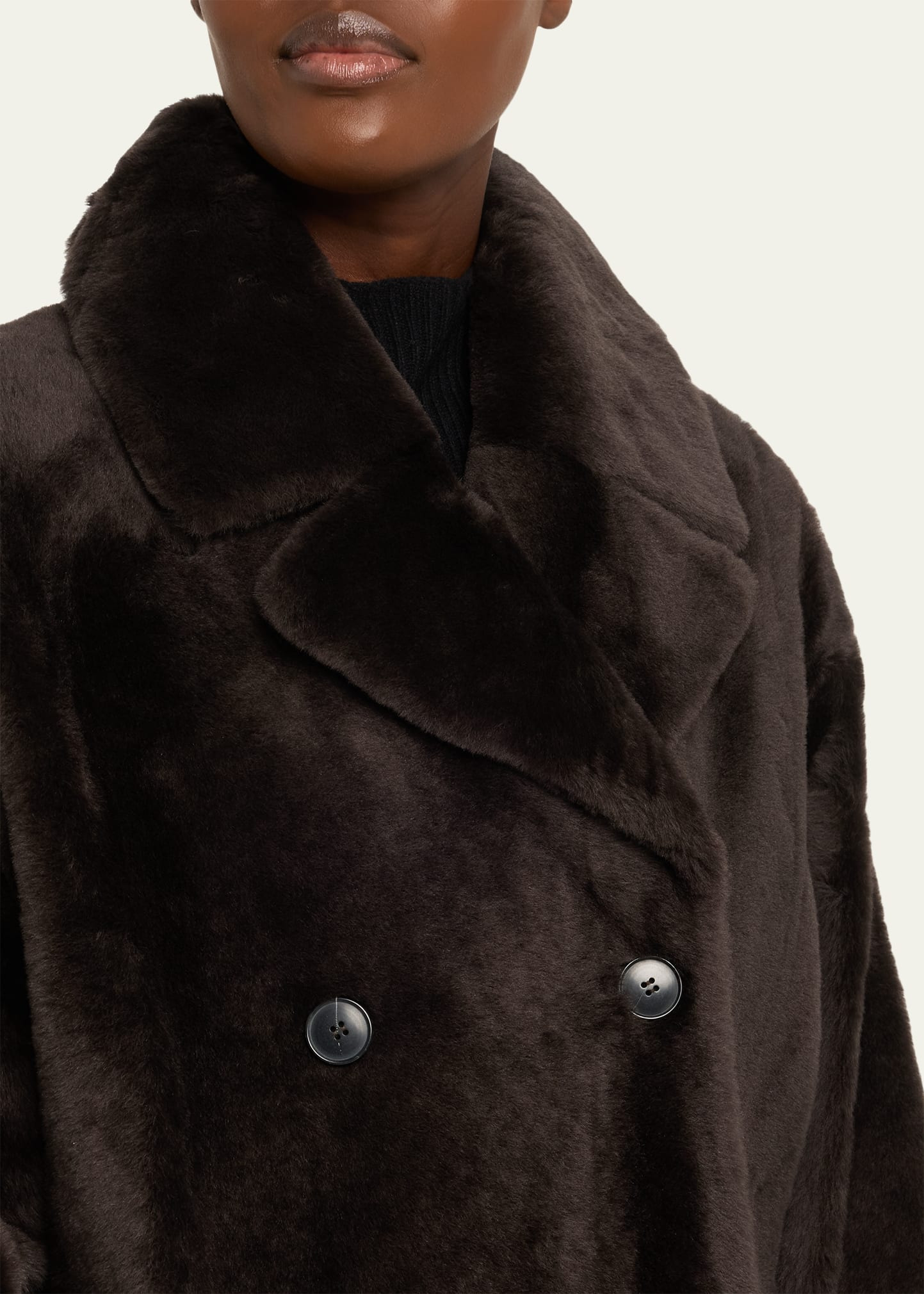 Lacon Double-Breasted Shearling Coat - 5