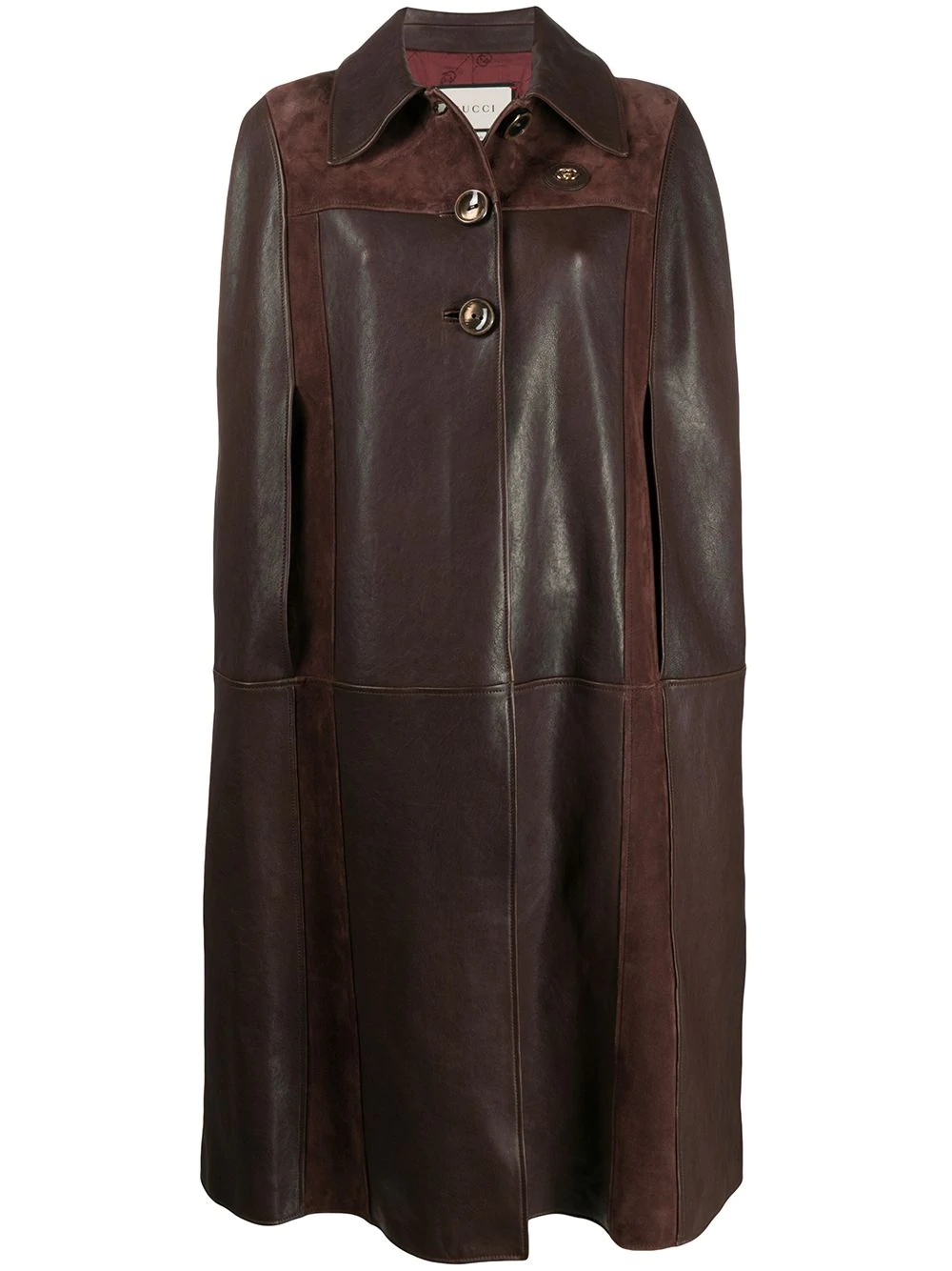 panelled cape coat - 1