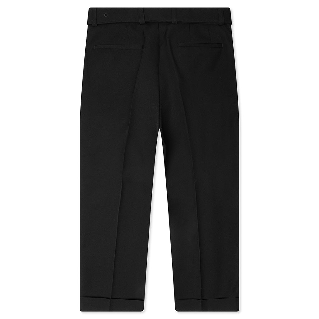 GABARDINE BELTED TROUSERS - BLACK - 2