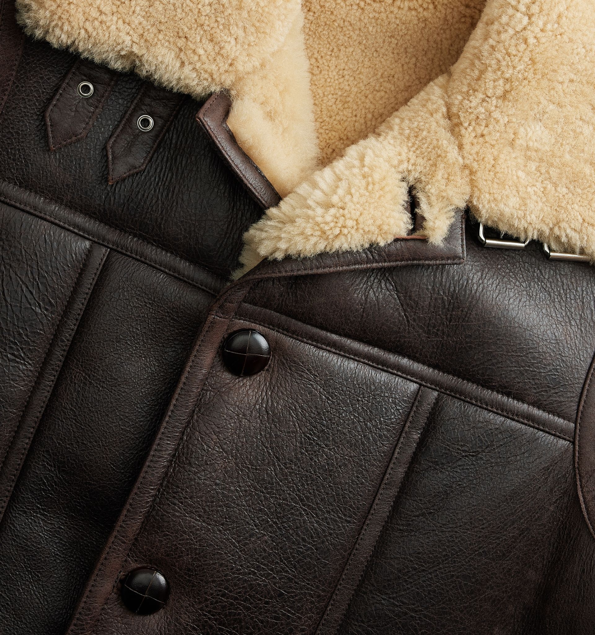 Shearling Buttoned Jacket - 4