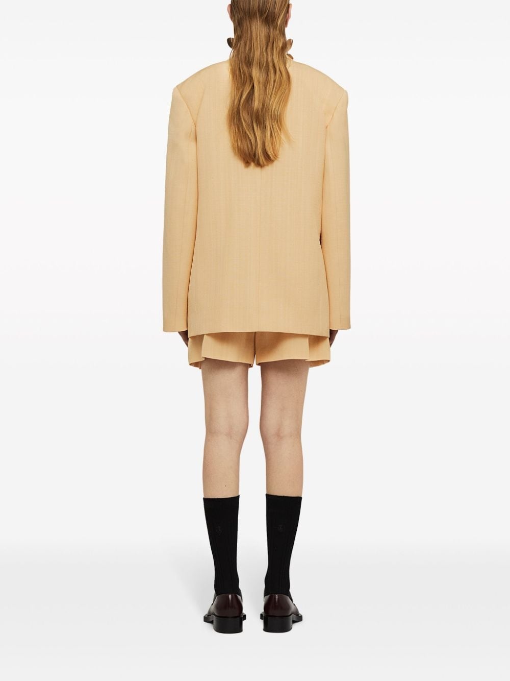 single-breasted crepe blazer - 4