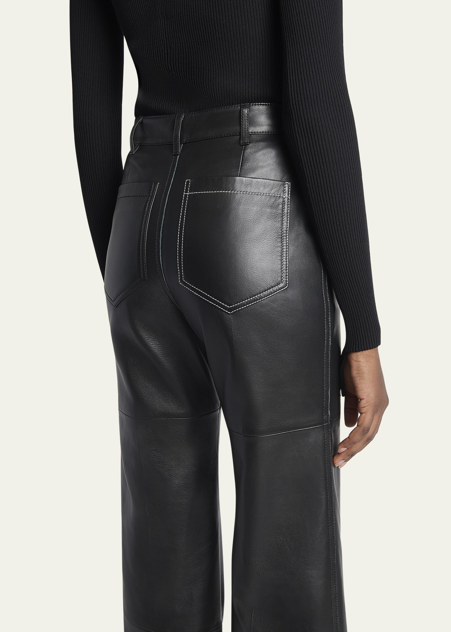 Alina Flared Leather Trousers - 5