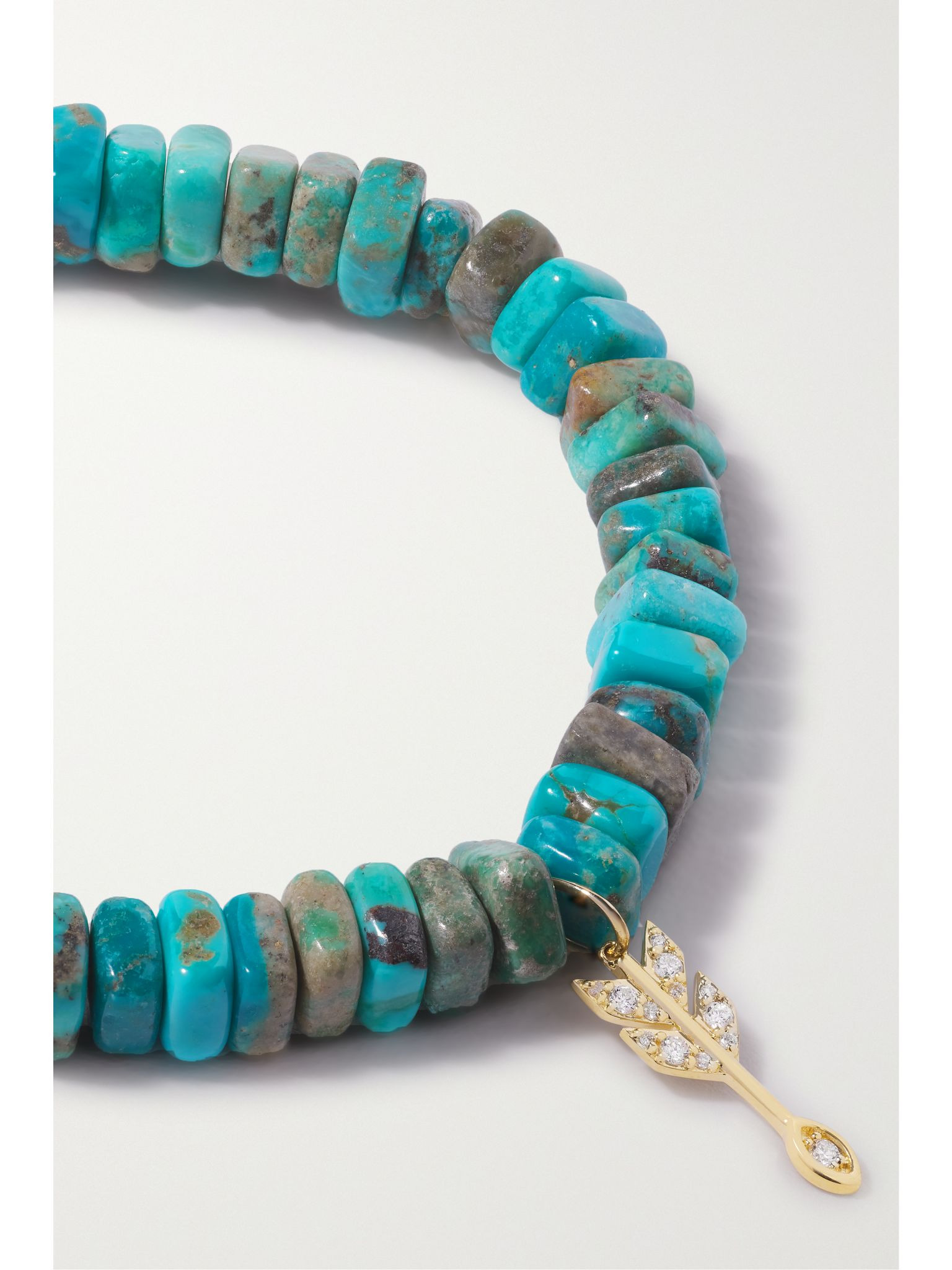 Small Arrow 14-karat gold, turquoise and diamond bracelet Blue - 4