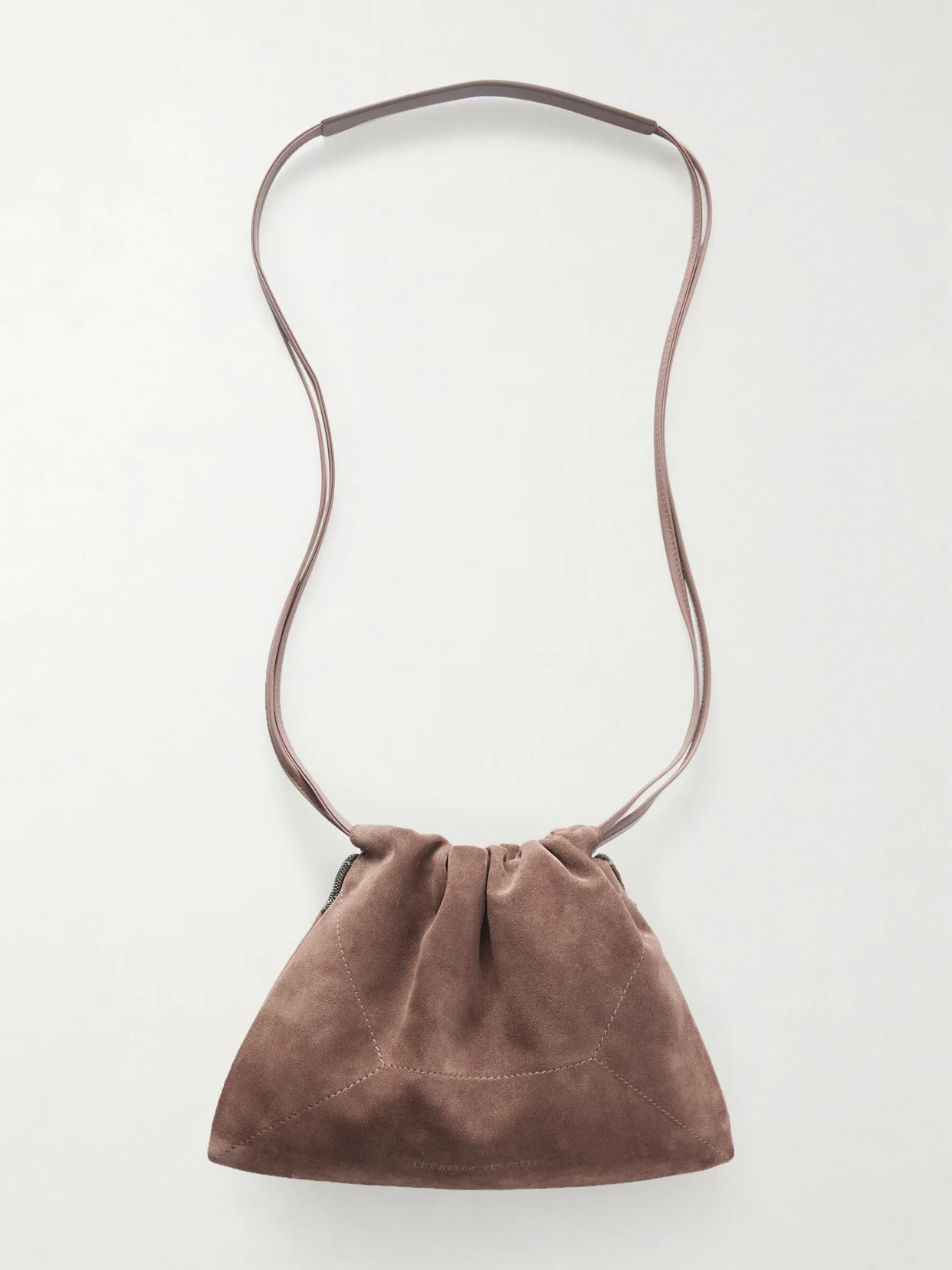 Bead-embellished Suede Shoulder Bag - 1
