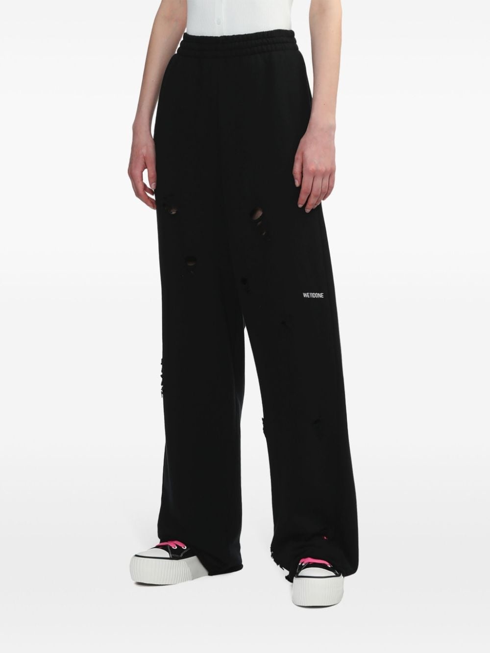 logo-embroidered cotton track pants - 3