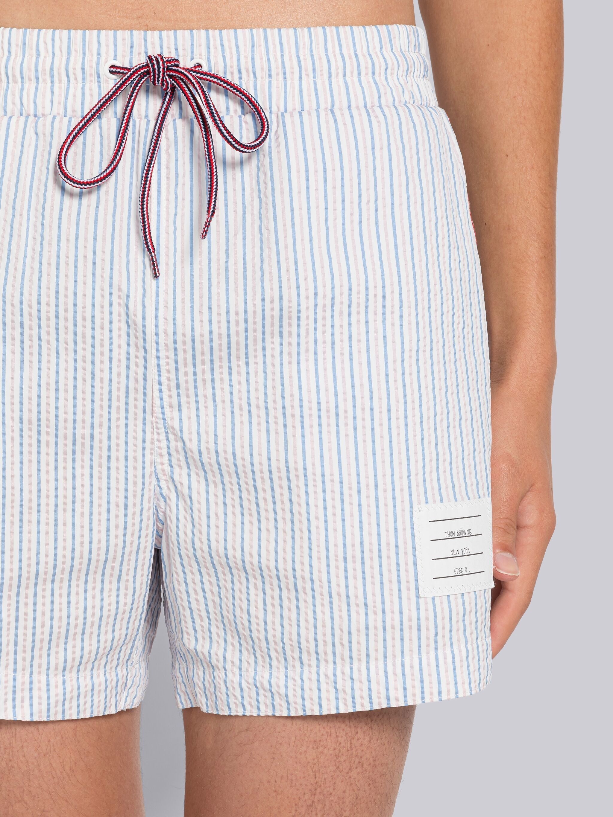 SEERSUCKER STRIPE DRAWSTRING SWIM SHORT - 5