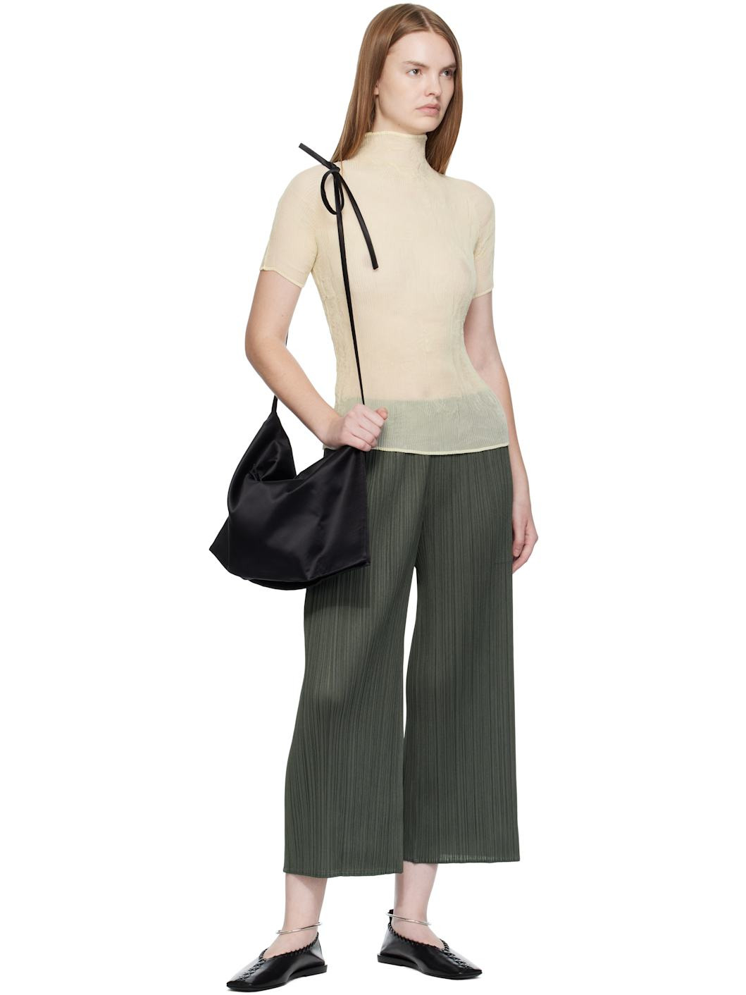 Off-White Chiffon Twist 3 Top - 4