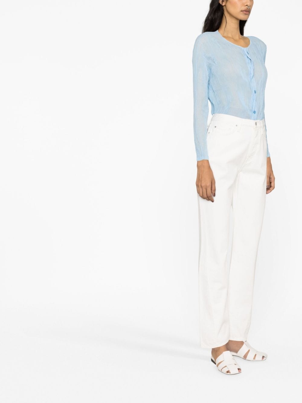wide-leg organic-cotton jeans - 4