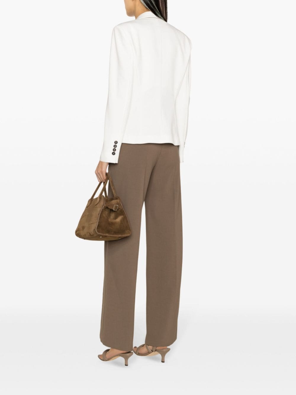 single-breasted cotton-blend blazer - 4