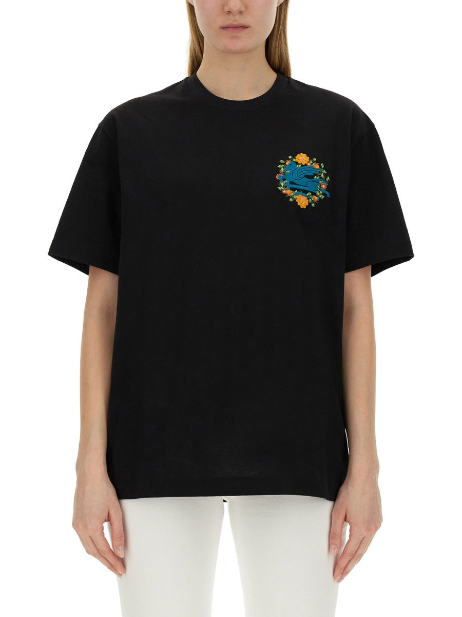Etro Women T-Shirt With Pegasus Embroidery - 1