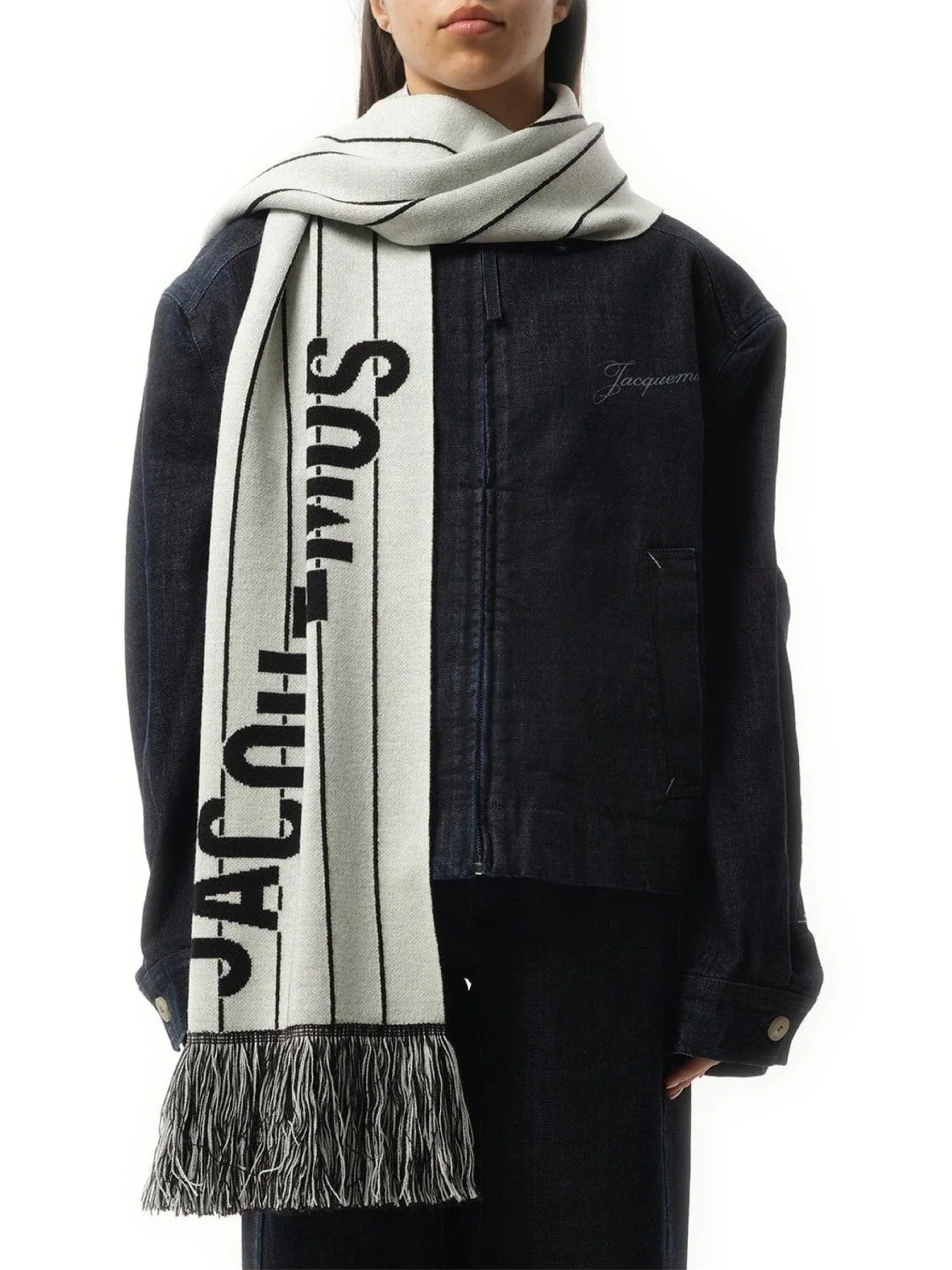 L'Echarpe Liga Scarf in Black/White - 2