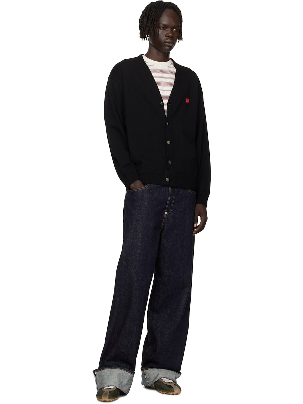 Black Kenzo Paris 'Boke Flower' Embroidered Cardigan - 4