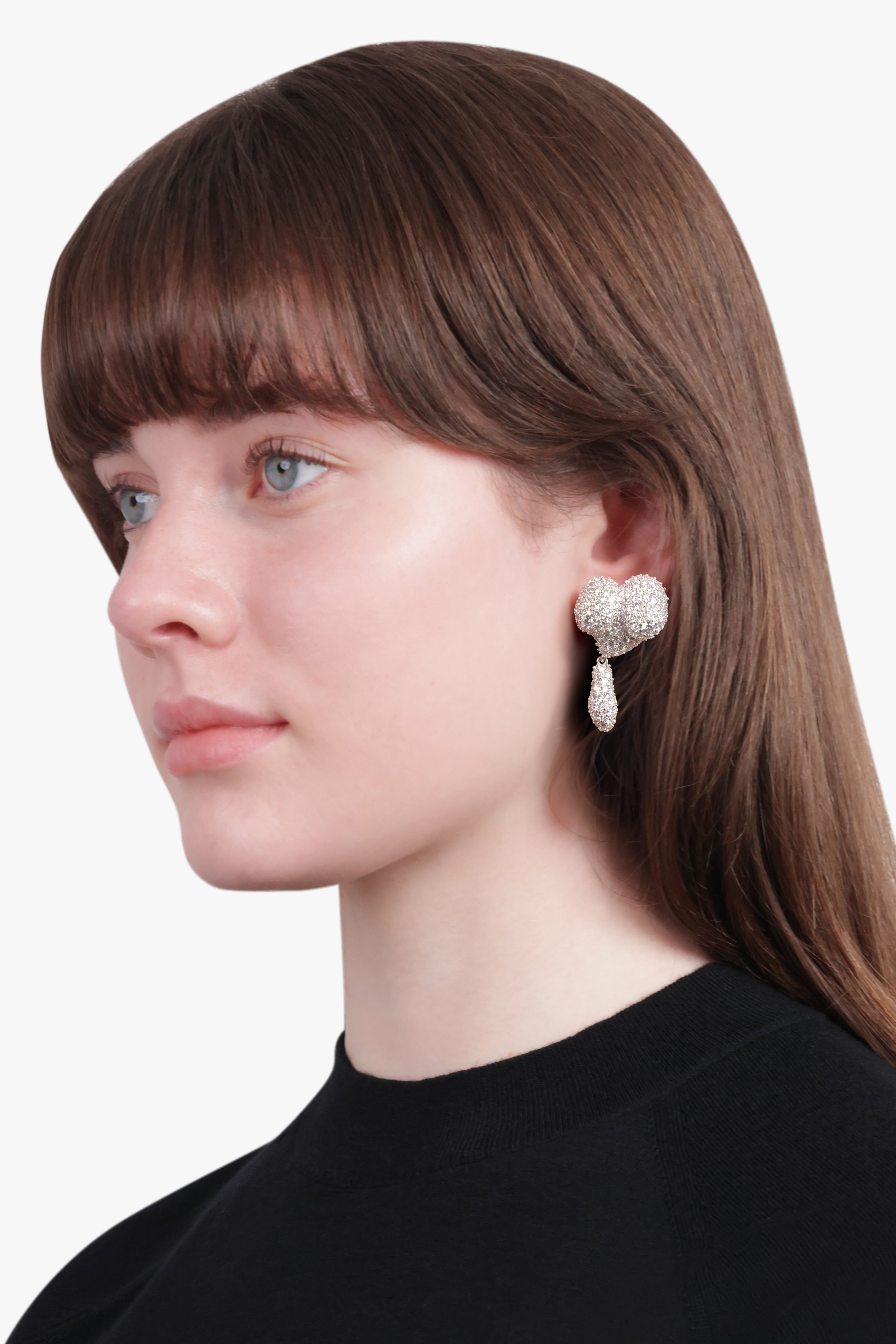 MIMOSA PAVE FEMININE ENERGY DROP EARRINGS | SILVER - 3