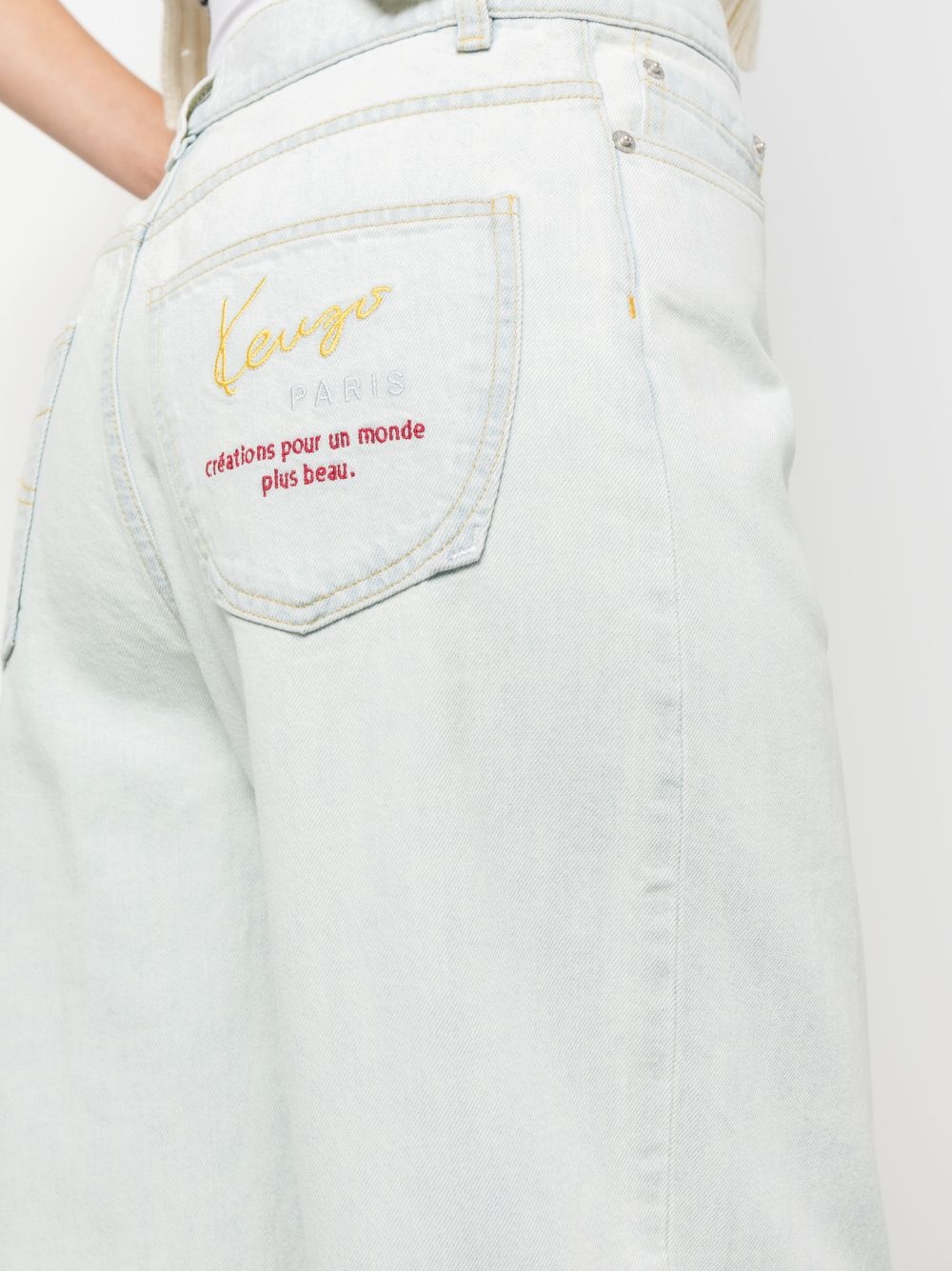 logo-embroidered straight-leg jeans - 5