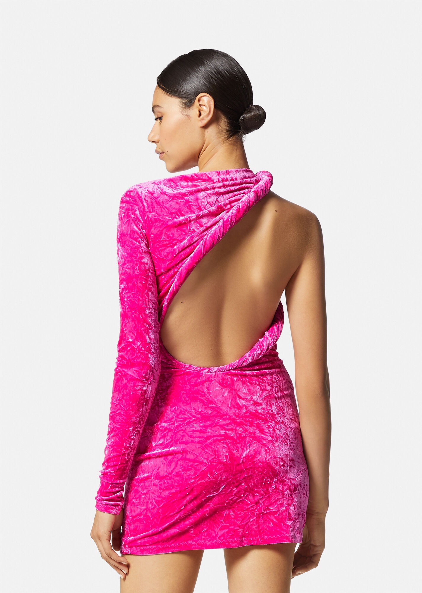 Rolled Velvet Mini Dress - 4